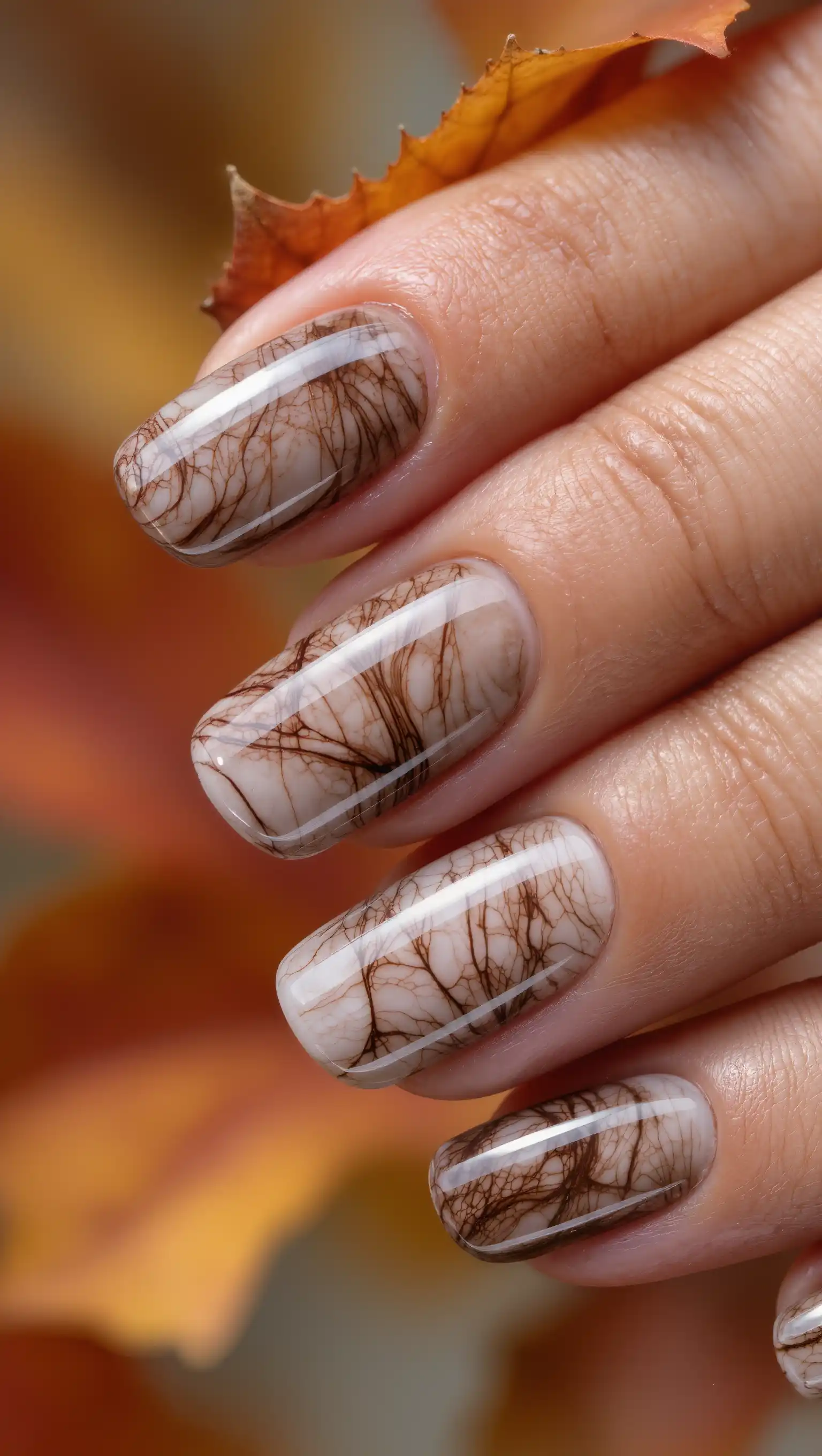Mocha Marble Nails