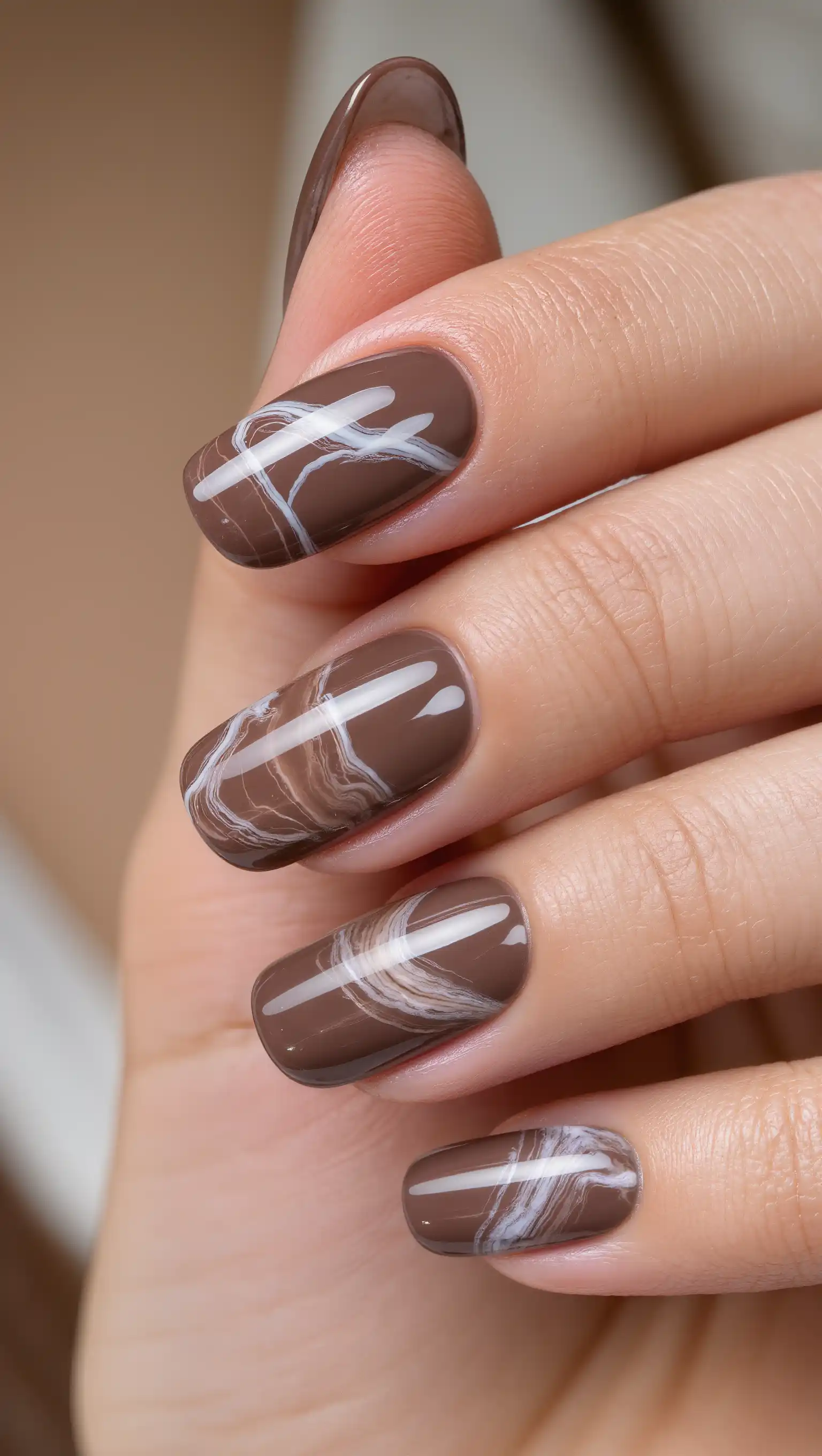 25 Summer Press-On Nail Ideas for 2026: That Instantly Elevate Your Style 22 Mocha Marble Nails