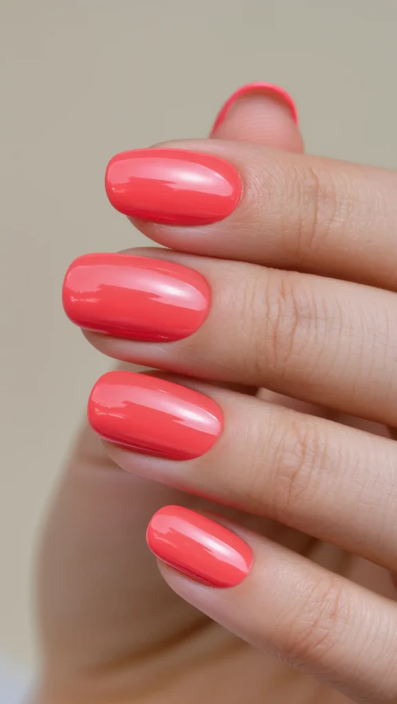 25 Neon Summer Nails 2026 That Will Make Your Manicure Glow All Season 23 Neon Coral Summer Nails