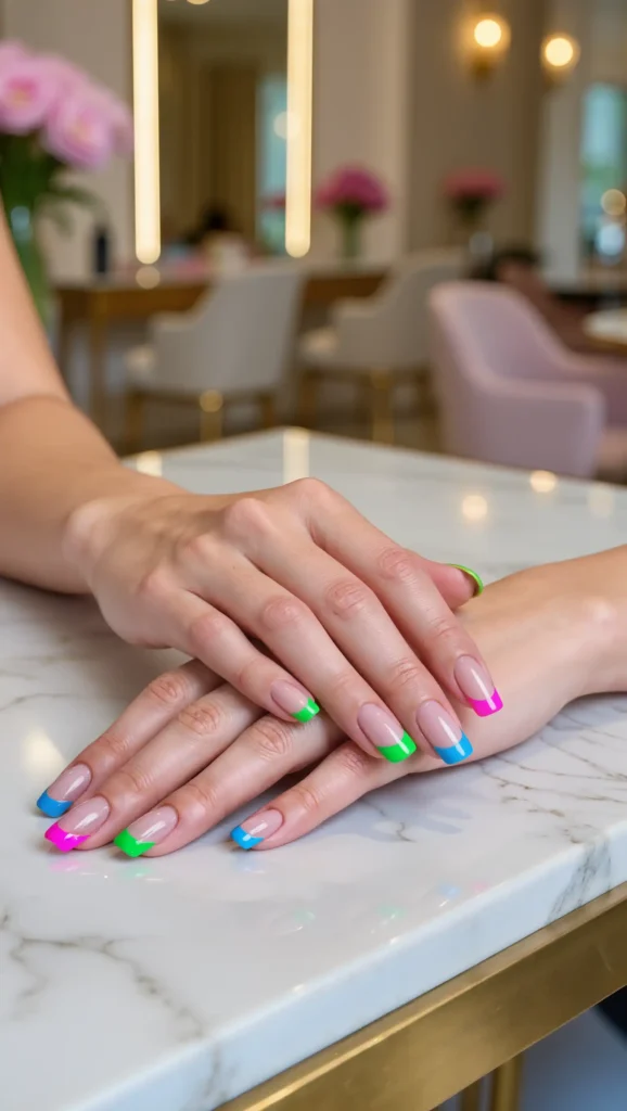 Neon French Manicure