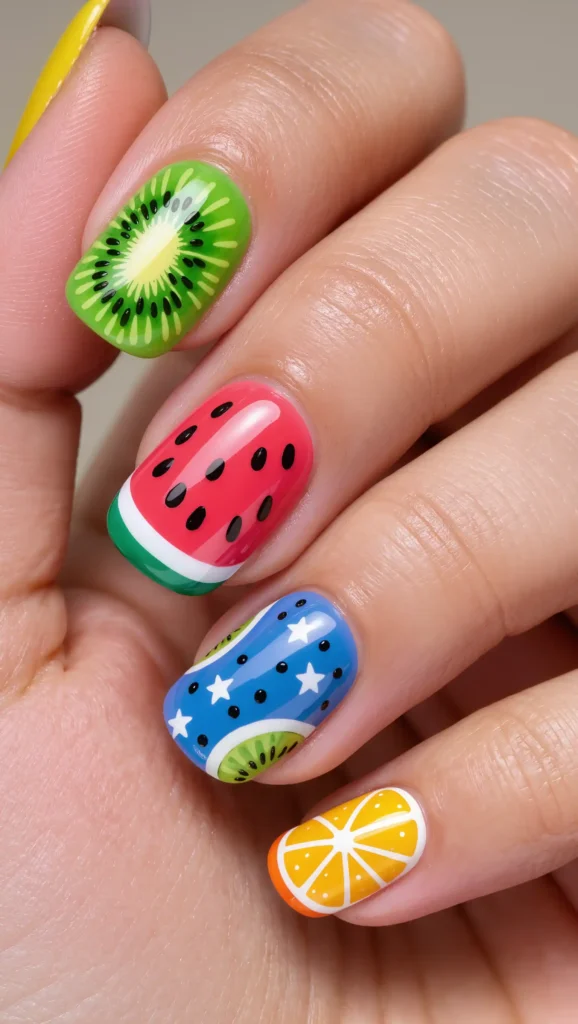 Neon Fruit Nails