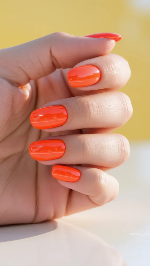 25 June Summer Nails 2026 That Are Perfect for the Start of Sunny Season 18 Neon Orange Pop
