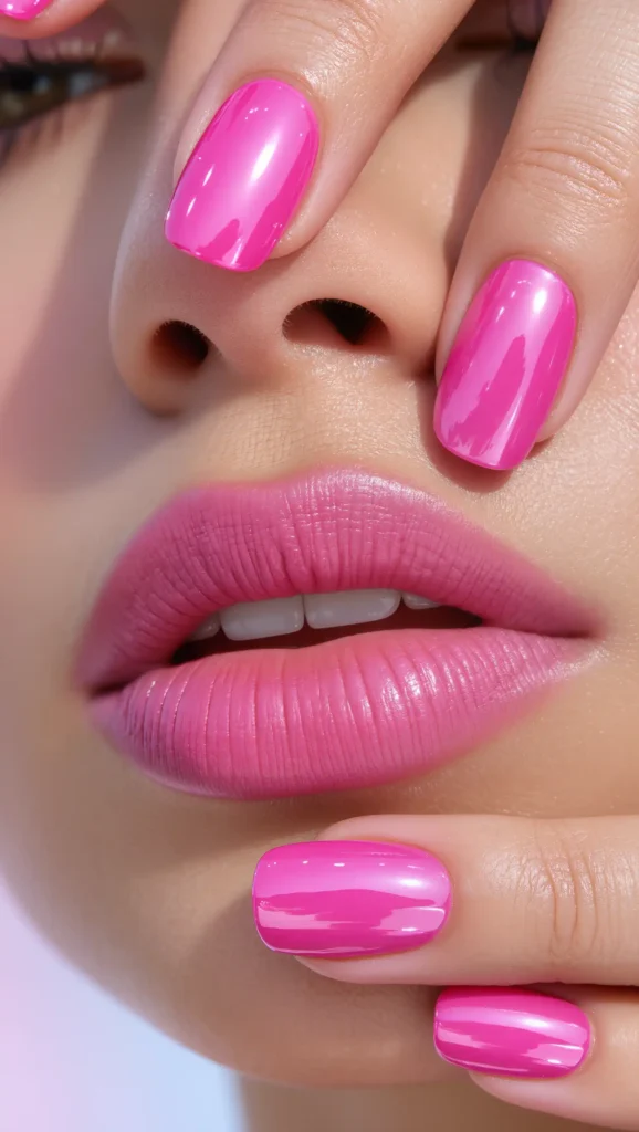 24 Long Summer Nails 2026 That Bring Glamour, Color & Endless Vacation Vibes 4 Neon Pink Glam Nails