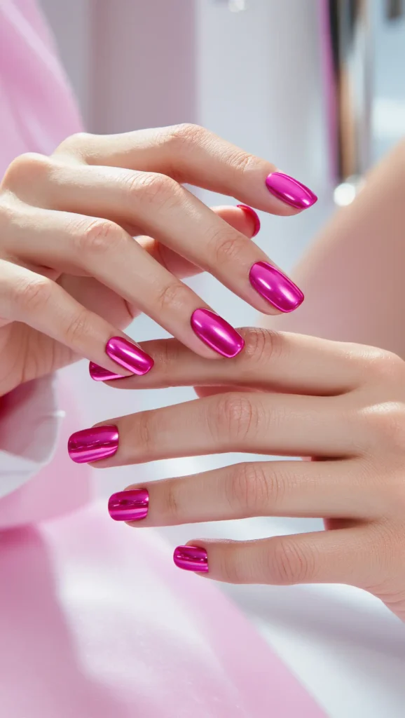 Neon Pink Nails