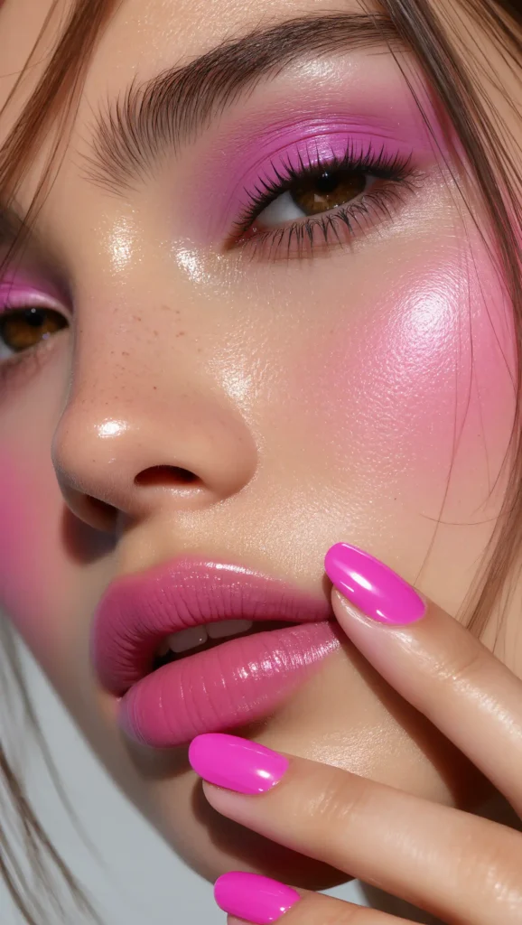 Neon Pink Summer Nails