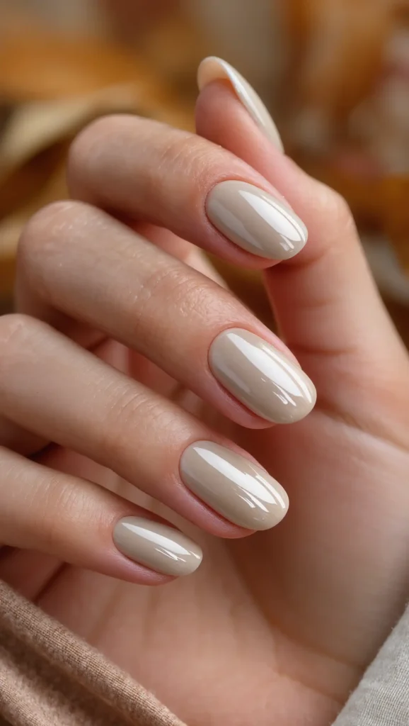 25 Neutral Fall Nails Ideas 2026: Minimalist Manicures That Go With Every Autumn Outfit 9 Oatmeal Glaze Nails