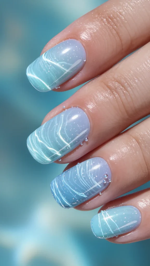 24 Ocean Nail Designs 2026 That Bring Beachy Beauty to Your Fingertips 20 Ocean Aura Nails