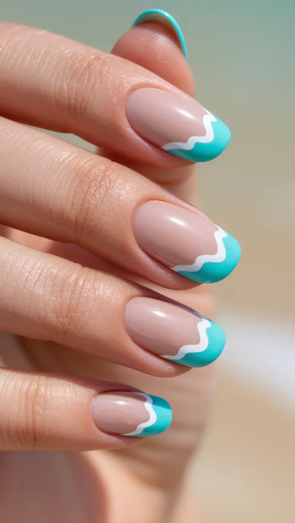 24 Ocean Nail Designs 2026 That Bring Beachy Beauty to Your Fingertips 10 Ocean French Tips