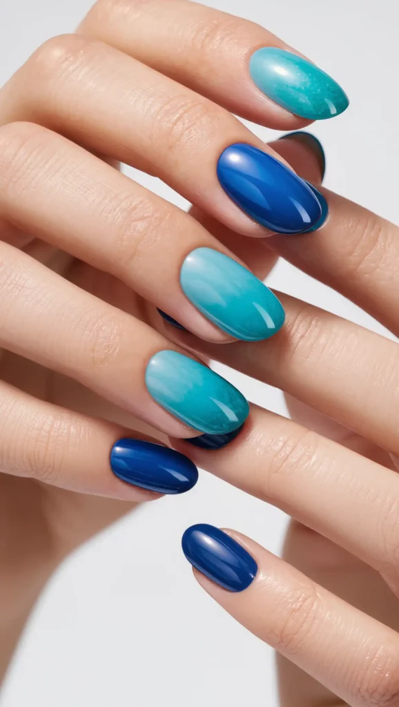 25 Summer Vacation Nail Designs for 2026 That Are Bright, Fun & Made for Getaways 3 Ocean Ombre Nails