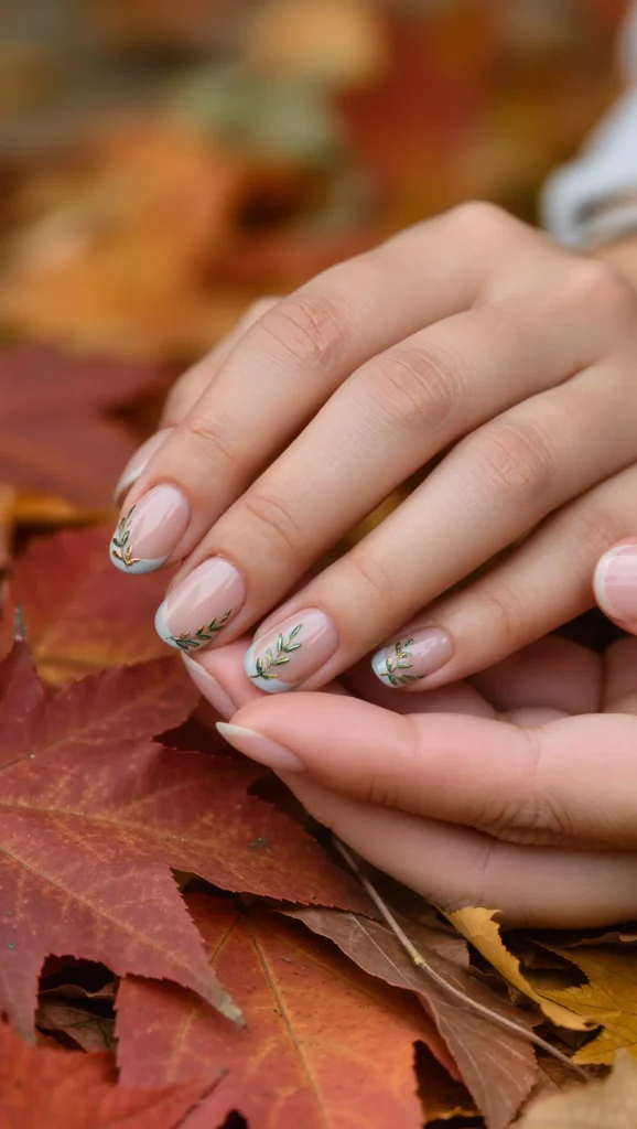 25 Leaf Nail Art Ideas 2026: Nature-Inspired Designs That Are Anything but Basic 5 Olive Branch French Tips