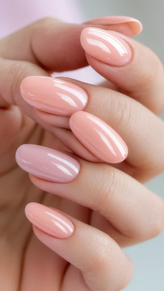 24 Summer Coffin Nail Designs 2026 That Are Bold and Totally Trend-Forward 12 Peach Sorbet Perfection