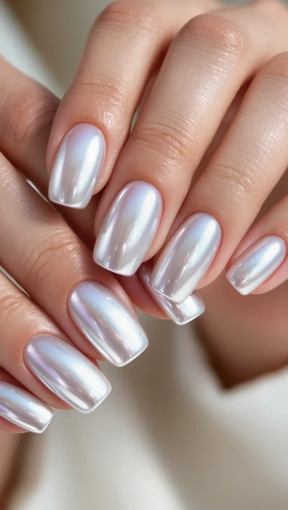 Pearl White Nails