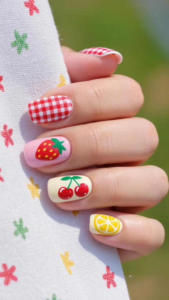 Picnic-Inspired Fruit Nails