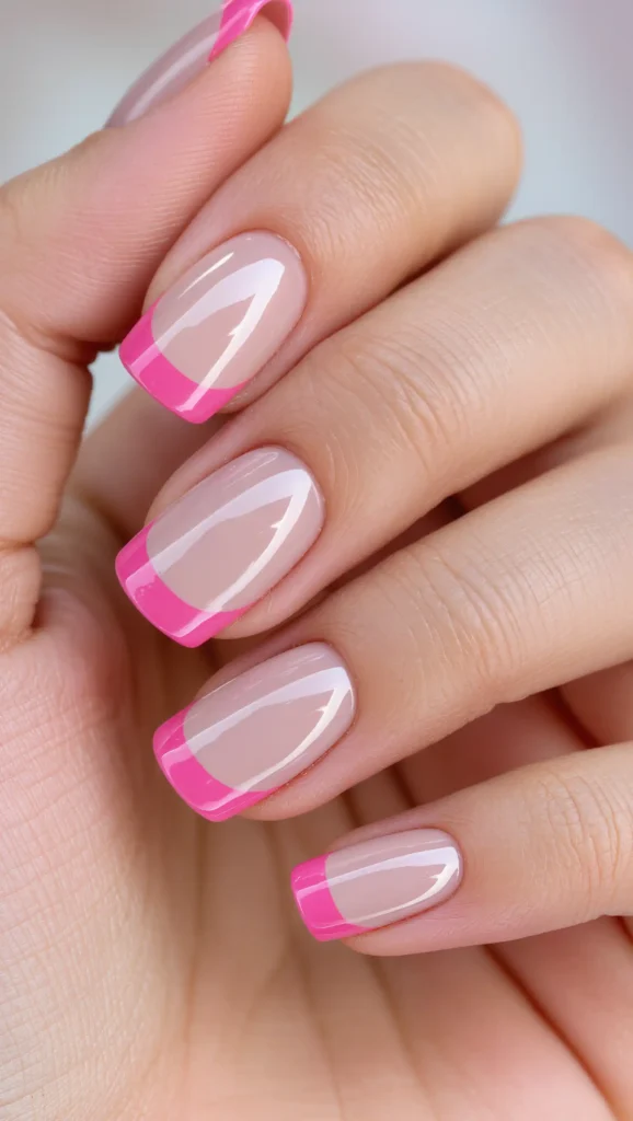 25 Summer Square Nails Ideas 2026 That Are Stylish & Pinterest-Worthy 7 Pink French Tips