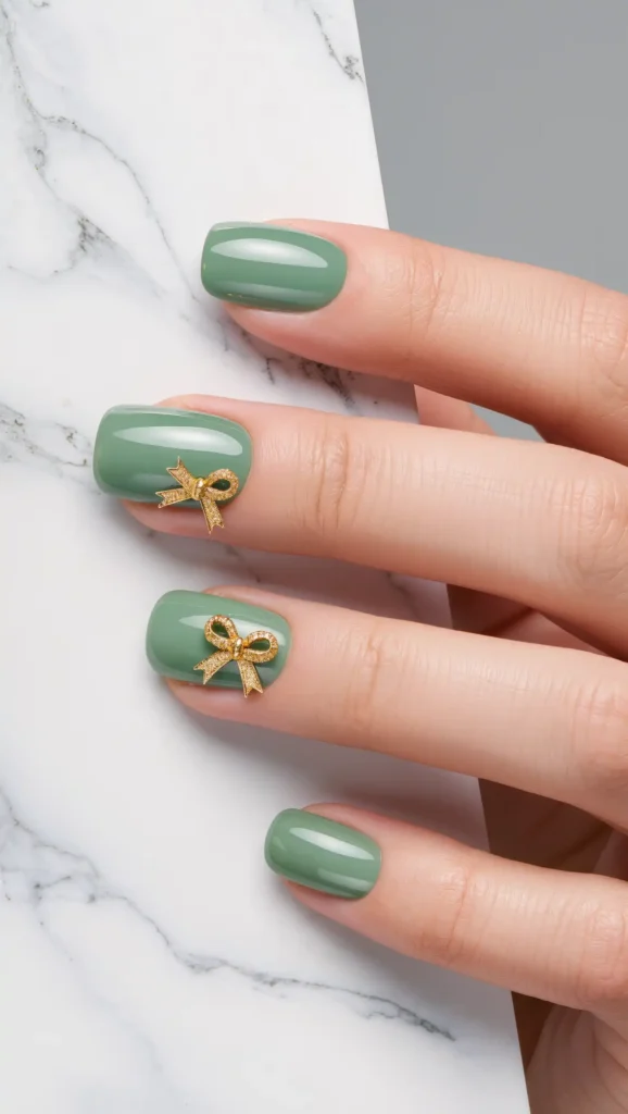 Pistachio Ribbon Nails