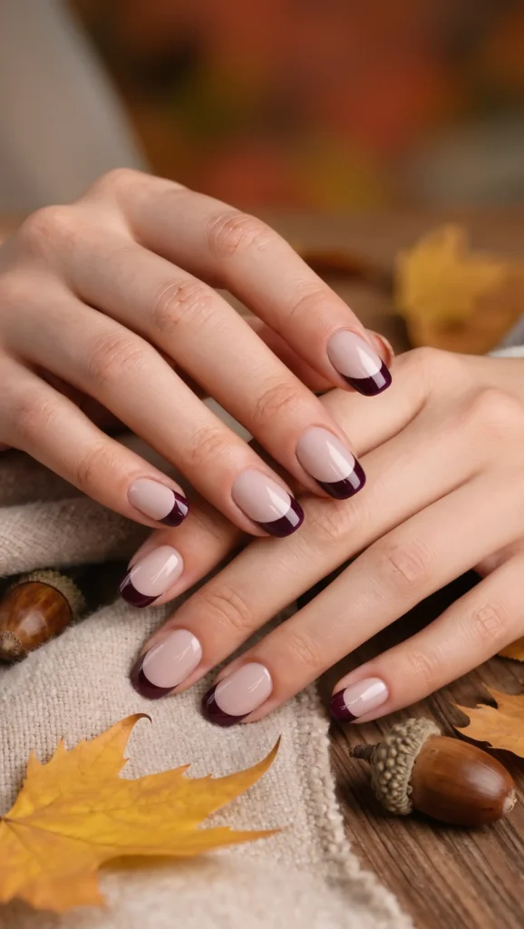 Plum Velvet French Manicure