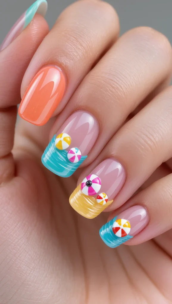 Pool Float Inspired Nails