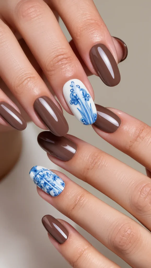 Porcelain Mocha Nails