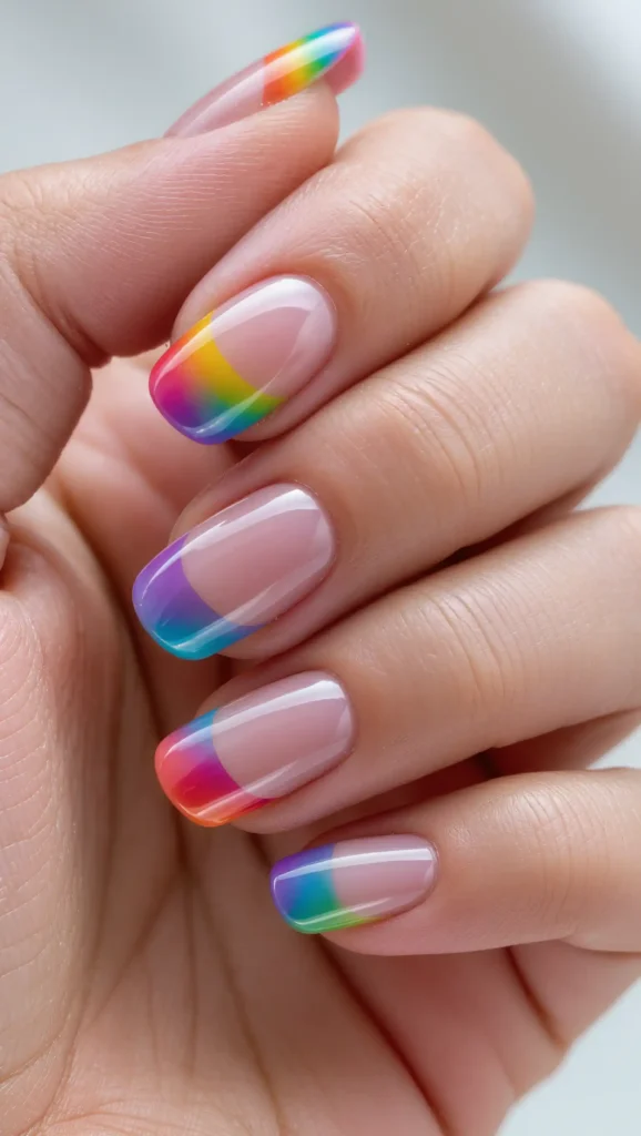 25 Summer Almond Shape Nails 2026 That Are Trendy and Perfect for Sunny Days 7 Rainbow French Tips