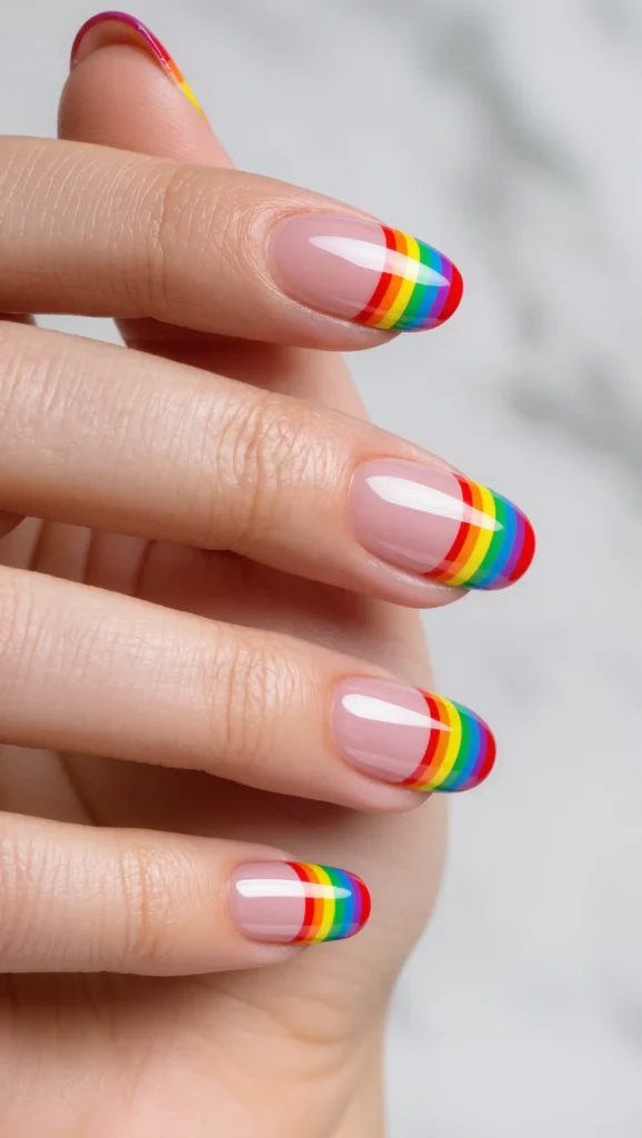 Rainbow French Tips