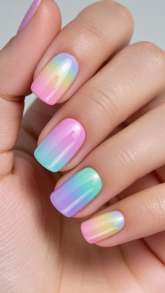 25 Summer Square Nails Ideas 2026 That Are Stylish & Pinterest-Worthy 20 Rainbow Pastel Nails