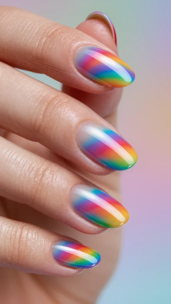 25 June Summer Nails 2026 That Are Perfect for the Start of Sunny Season 13 Rainbow Swirl Nails