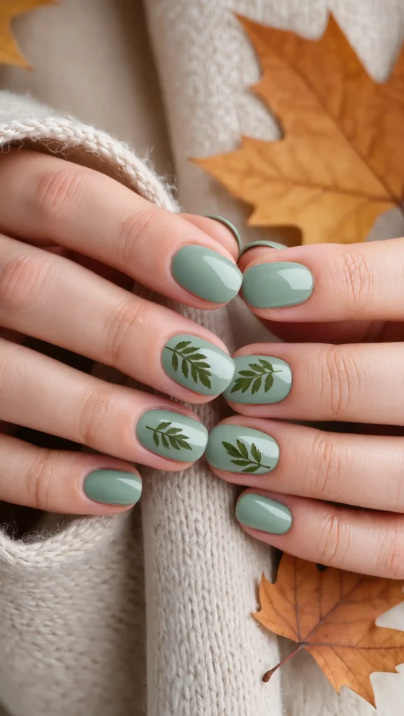 25 Leaf Nail Art Ideas 2026: Nature-Inspired Designs That Are Anything but Basic 7 Sage Leaf Silhouettes