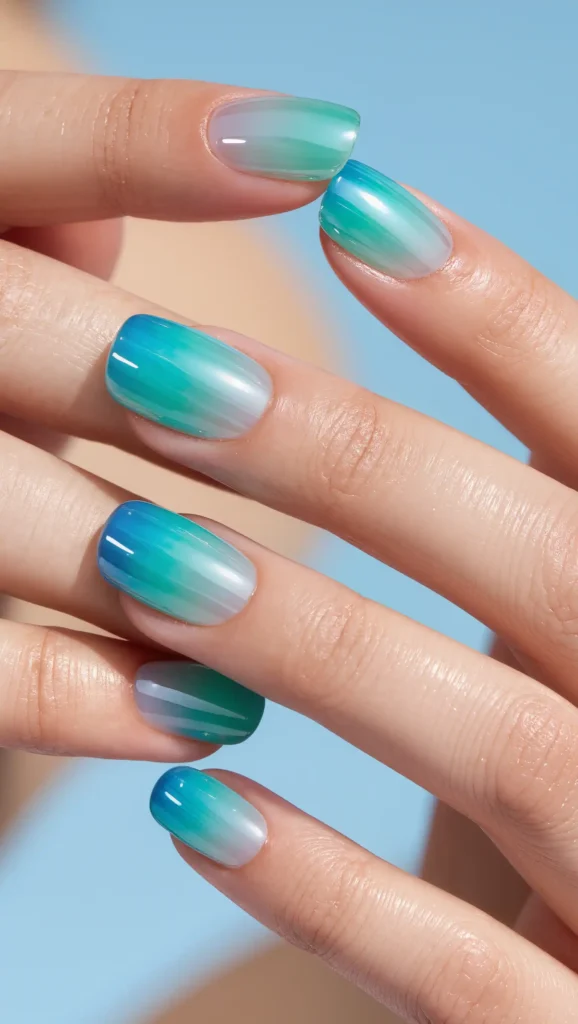 Sea Glass Inspired Nails