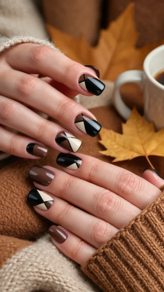 25 Fall Dark Nail Ideas 2026: Moody Manicures That Will Dominate Autumn 20 Shadow Brown Color Block