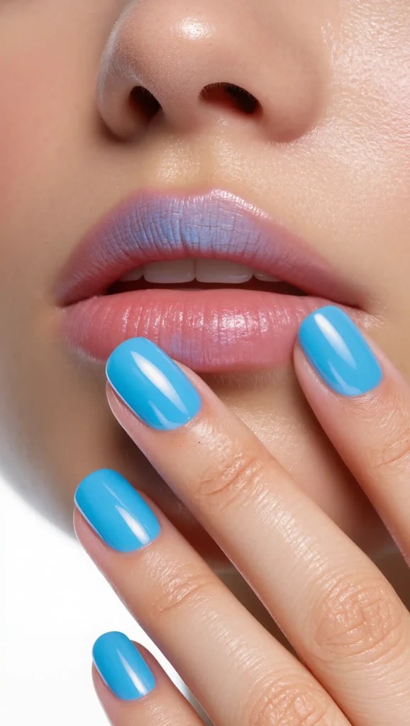 Sky Blue Nails