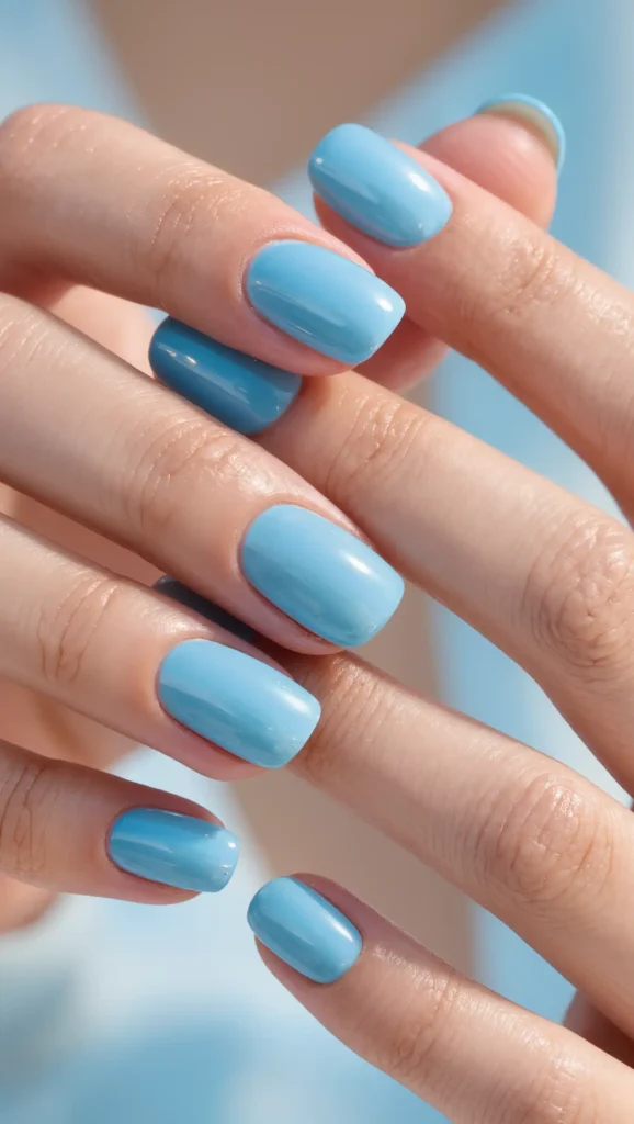 Sky Blue Nails