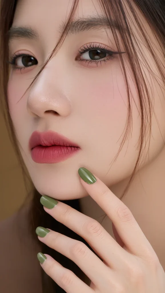 Soft Olive Nails