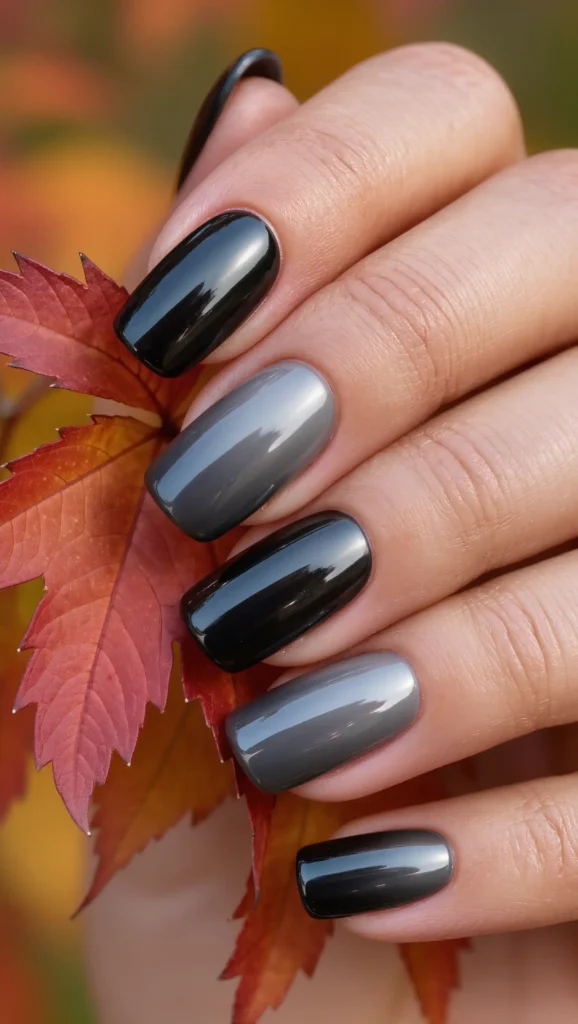 25 Fall Dark Nail Ideas 2026: Moody Manicures That Will Dominate Autumn 9 Storm Cloud Ombré