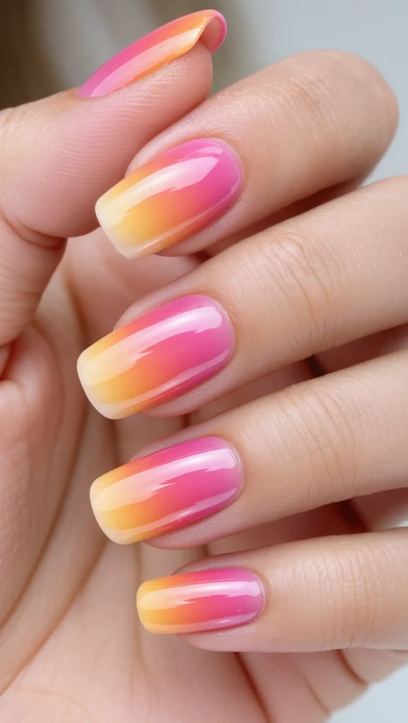Sunset Ombre Nails