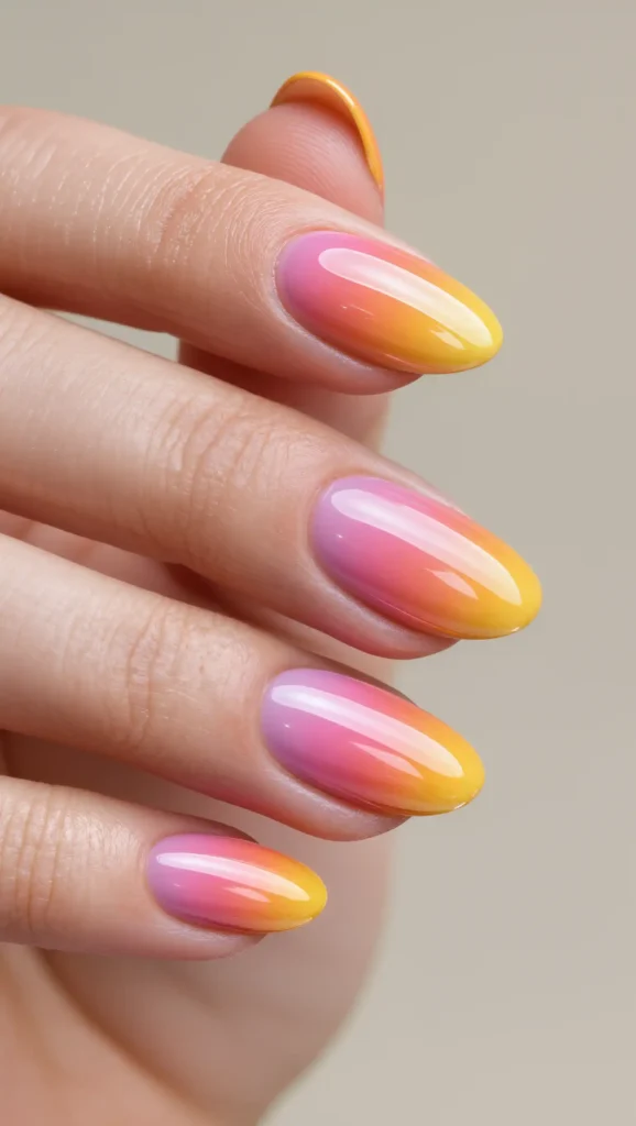 25 June Summer Nails 2026 That Are Perfect for the Start of Sunny Season 7 Sunset Ombre Nails