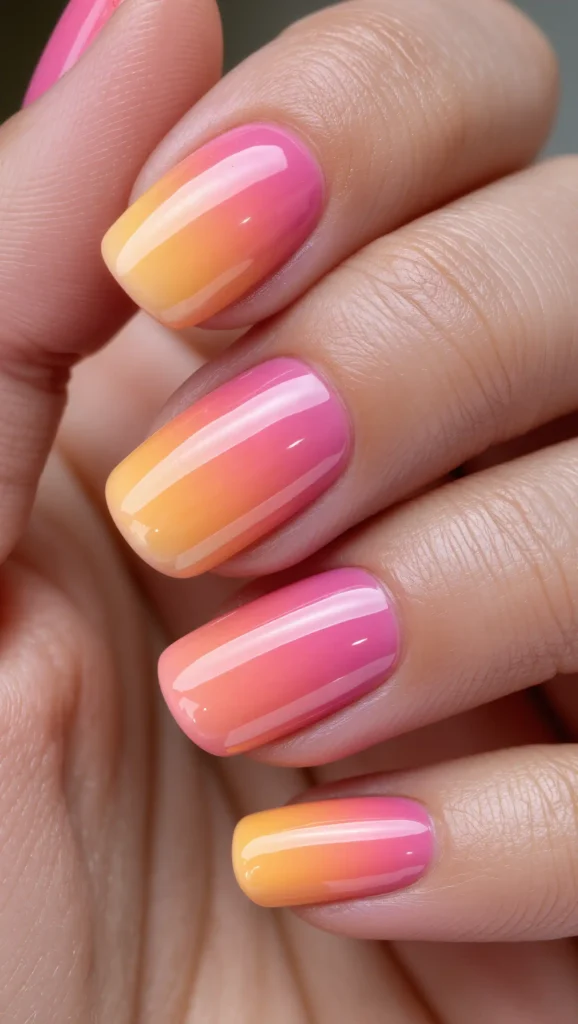 Sunset Ombre Nails