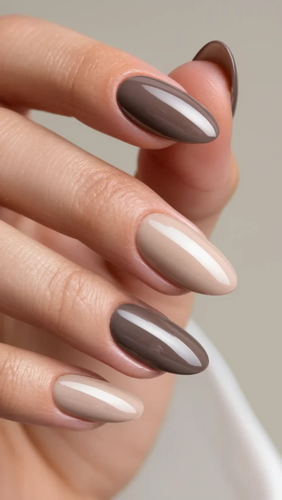 Taupe Gradient Nails