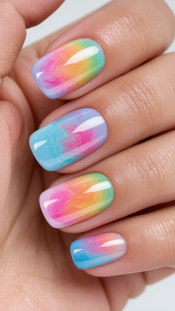 Tie-Dye Summer Nails