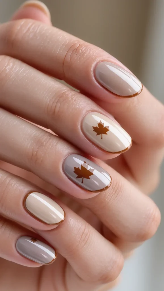 25 Leaf Nail Art Ideas 2026: Nature-Inspired Designs That Are Anything but Basic 22 Tiny Maple Outline Nails