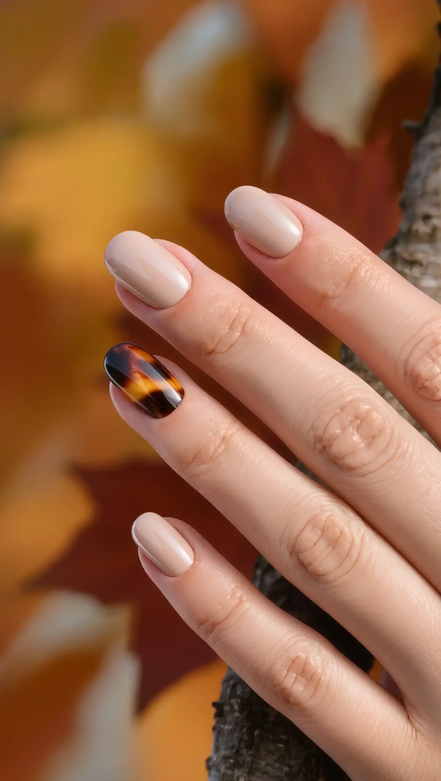 Tortoiseshell Accent Nails