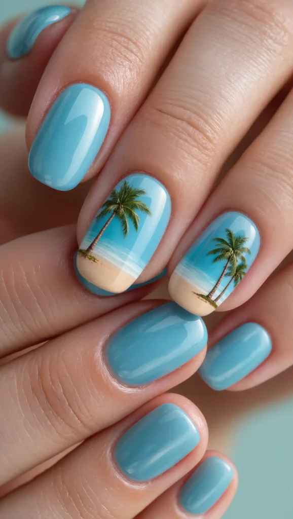 24 Ocean Nail Designs 2026 That Bring Beachy Beauty to Your Fingertips 6 Tropical Beach Nails