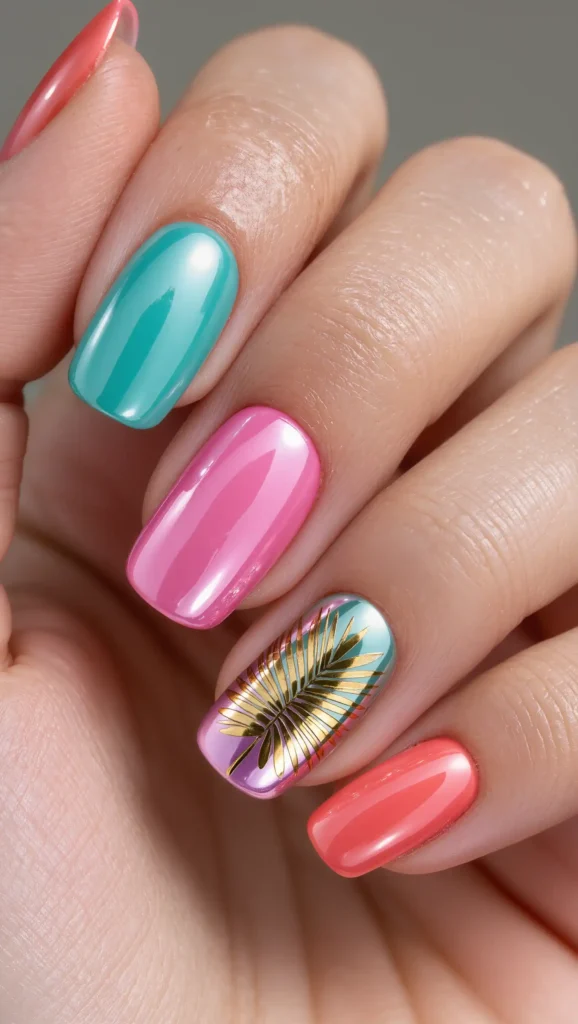 24 Tropical Nails Inspo for 2026 That Bring Island Vibes to Your Fingertips 16 Tropical Chrome Nails