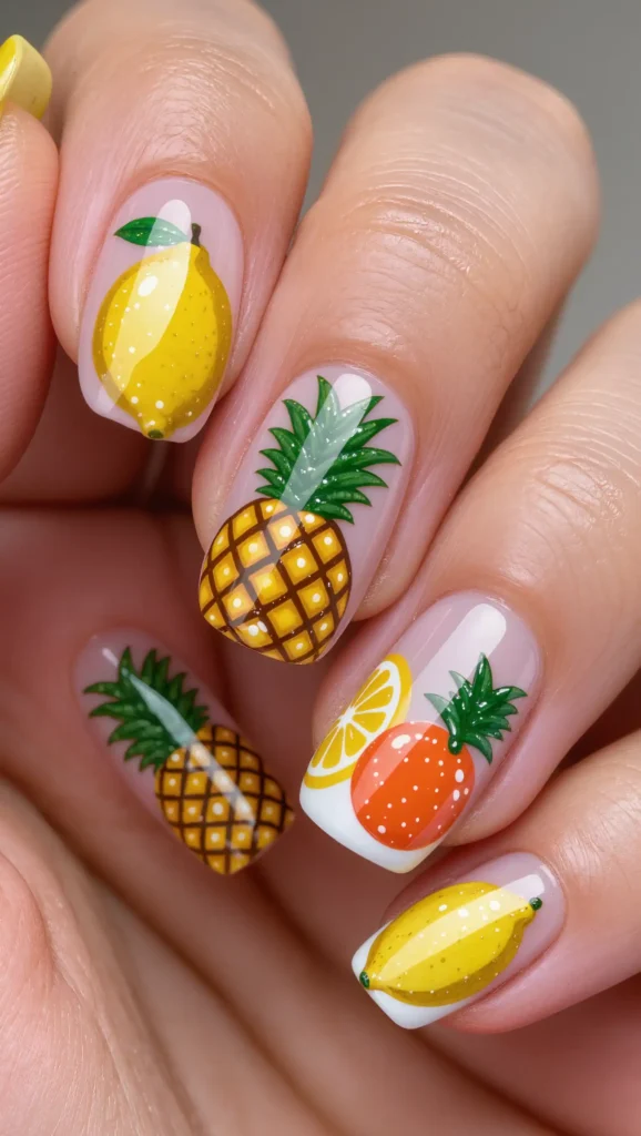 25 June Summer Nails 2026 That Are Perfect for the Start of Sunny Season 15 Tropical Fruit Nails