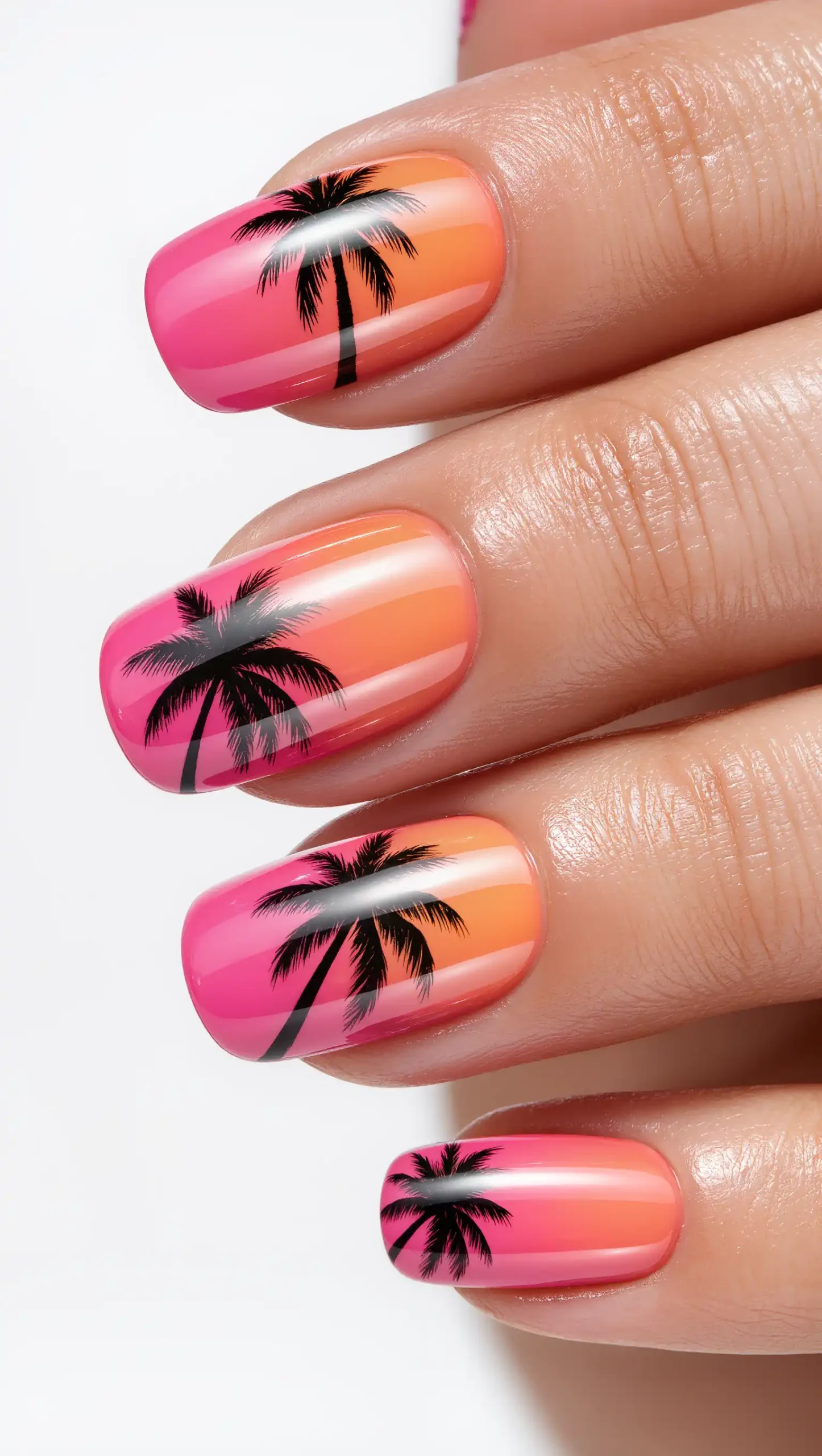25 Summer Vacation Nail Designs for 2026 That Are Bright, Fun & Made for Getaways 1 Tropical Palm Tree Nails