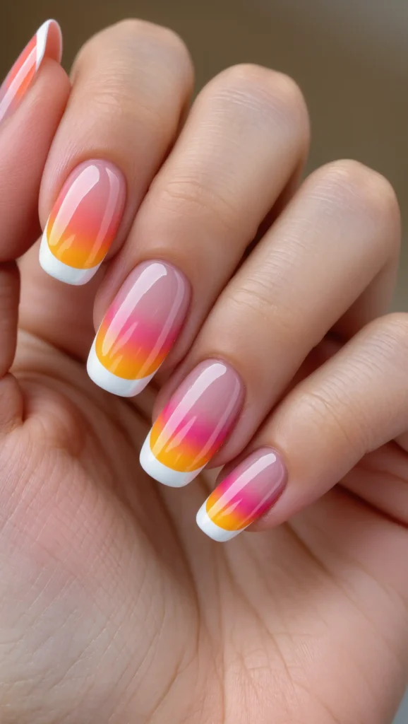 24 Tropical Nails Inspo for 2026 That Bring Island Vibes to Your Fingertips 20 Tropical Sunset French Tips