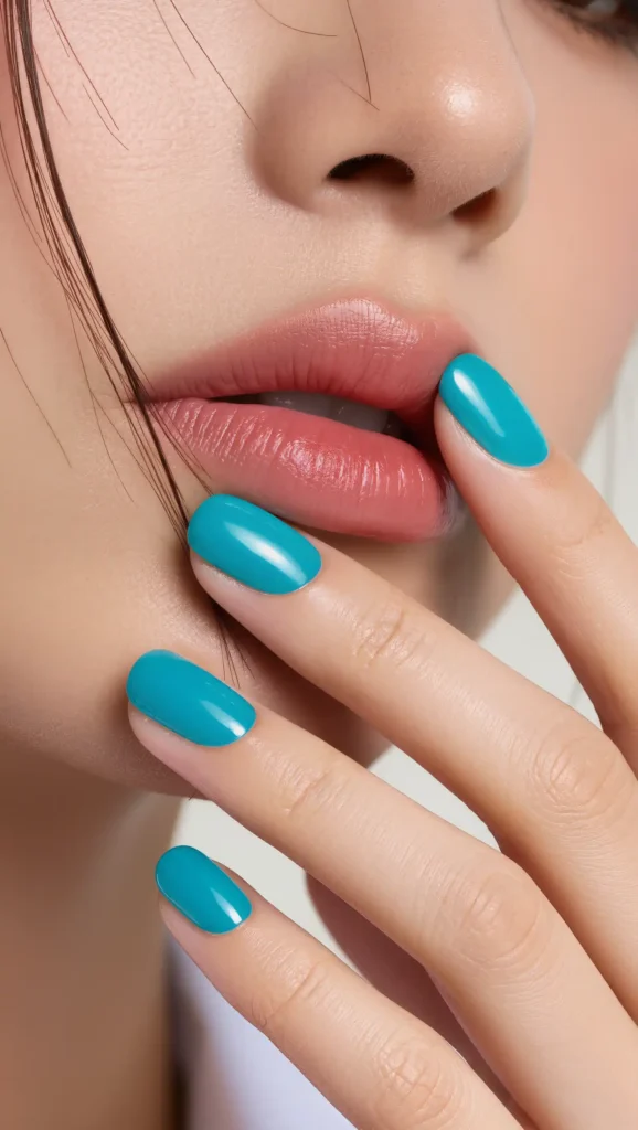 Tropical Turquoise Nails