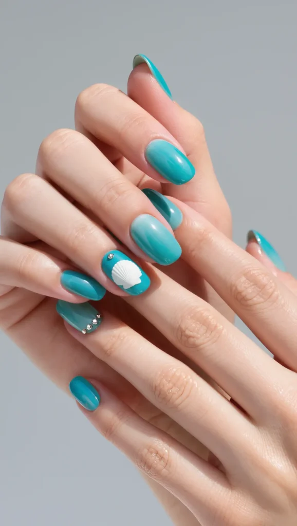25 Summer Vacation Nail Designs for 2026 That Are Bright, Fun & Made for Getaways 13 Turquoise Beach Nails