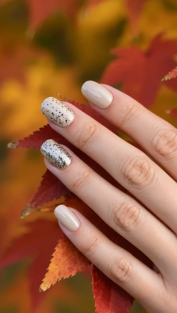 25 Neutral Fall Nails Ideas 2026: Minimalist Manicures That Go With Every Autumn Outfit 14 Vanilla Bean Speckle Nails