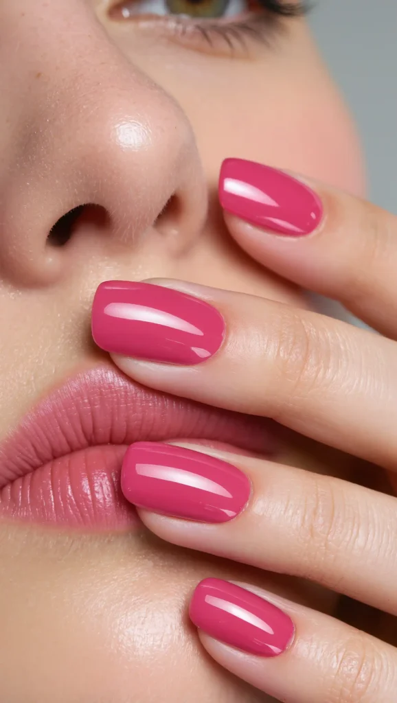 Watermelon Pink Nails