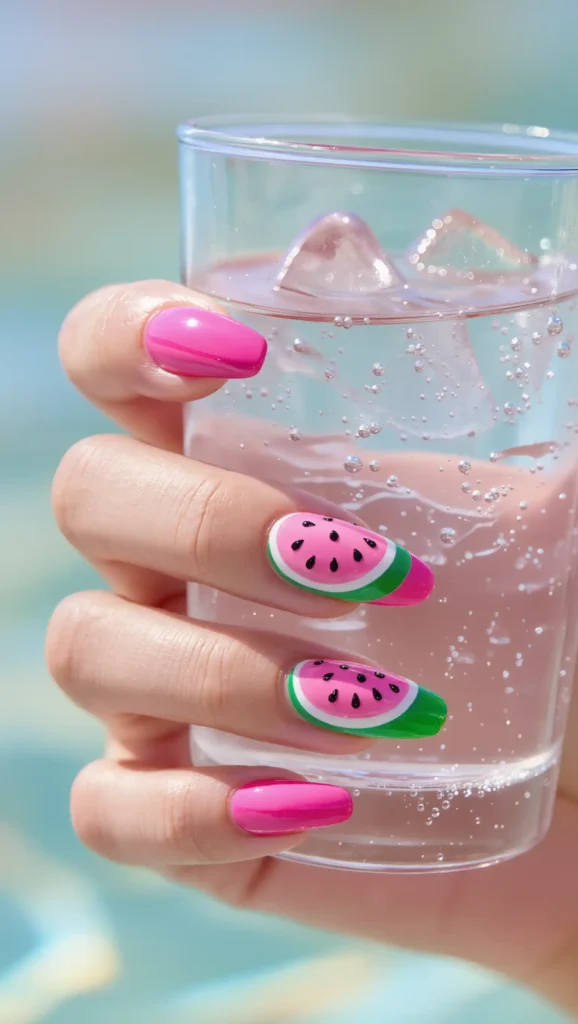 25 Summer Stiletto Nails Inspo 2026: Glamorous Designs That Steal the Spotlight 5 Watermelon Sugar Nails